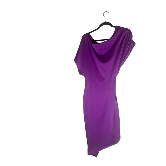Elliatt Women's XS Purple One-Shoulder Asymmetrical Draped Mini Dress Chic - Picture 8 of 14